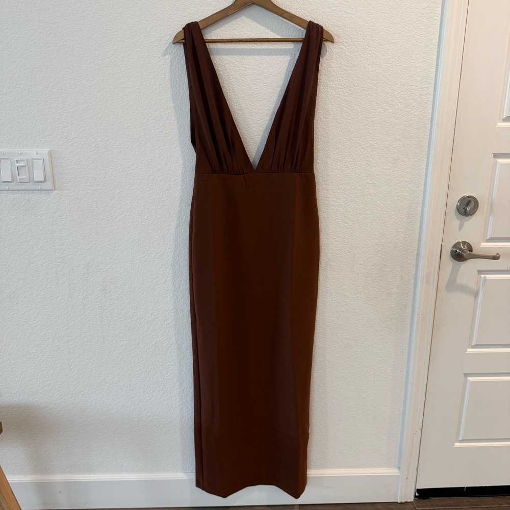 Reformation x Laura Harrier- NWOT Chocolate Brown Velda Dress- Size 6 - Picture 2 of 9